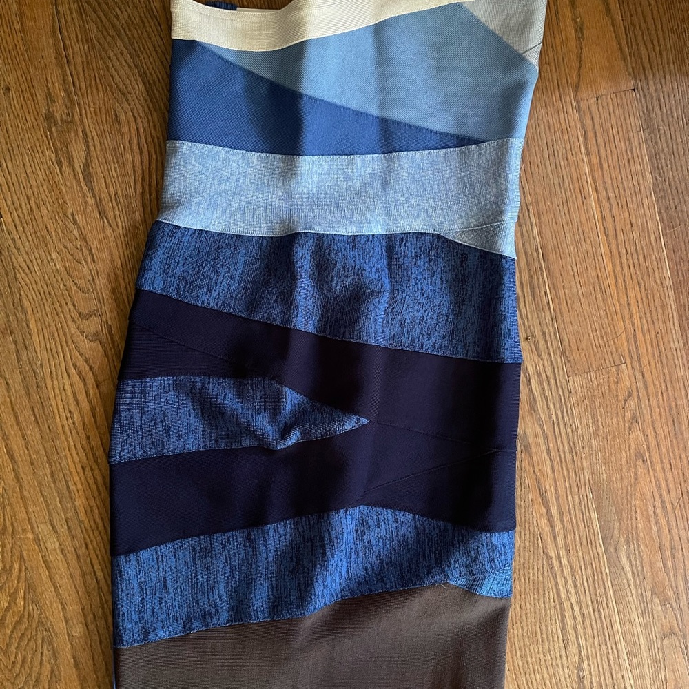 Herve Leger Mini Tube Dress - Blue multi
